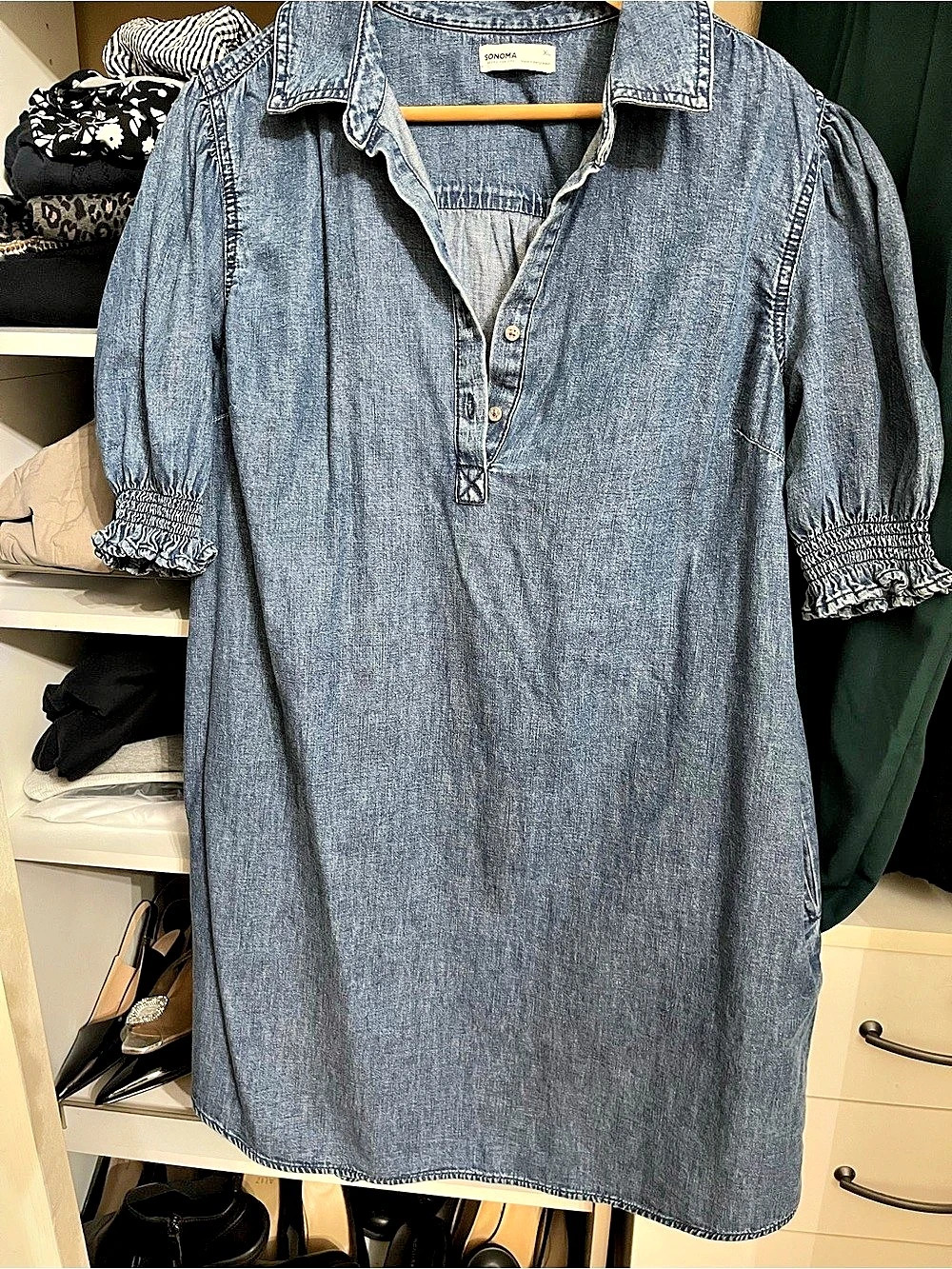 Sonoma Denim Mini Dress Blue Size XL Like New